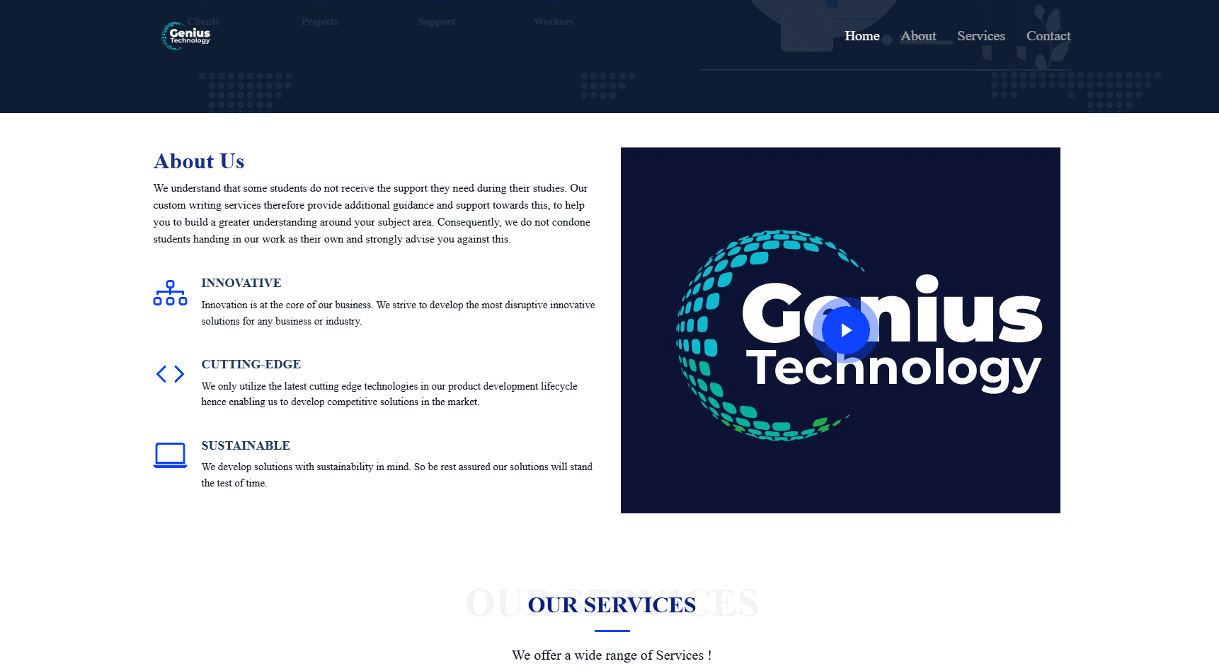Website for Genuis Technology